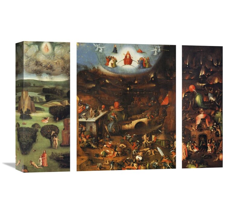 The Last Judgement On Canvas 3 Pieces by Hieronymus Bosch Print